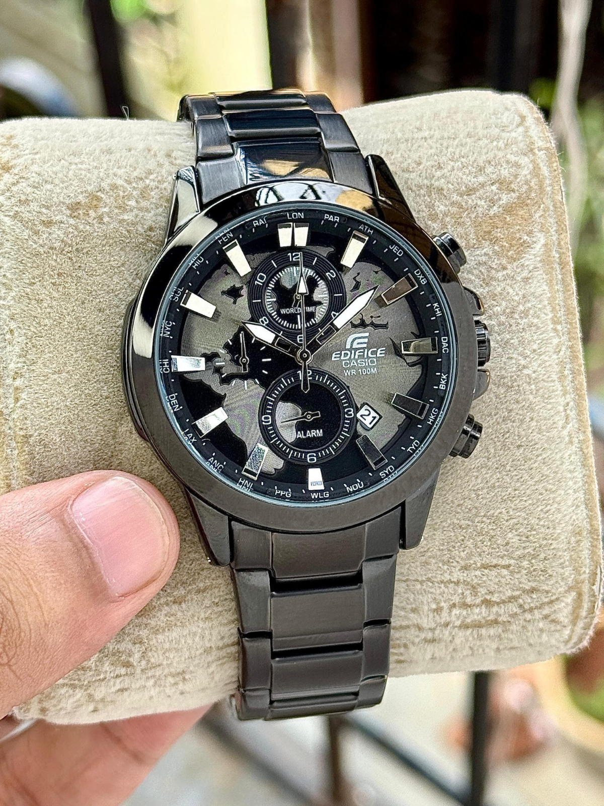 Cas_io Edifice World map Full Black