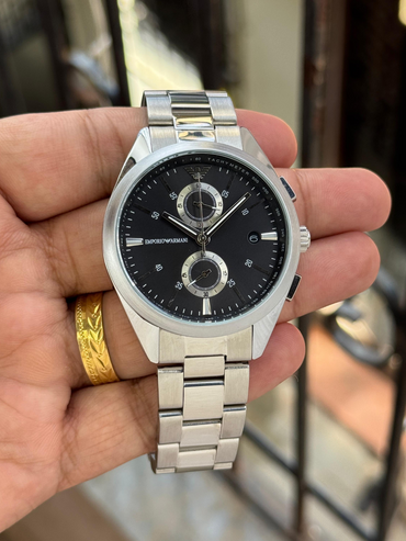 Sliver Body black Dial Em_prio Watch