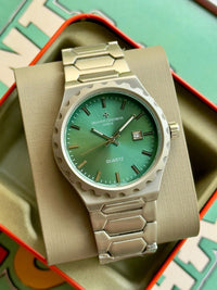 Vachero_n Constantin Green Dial Watch with metal Belt