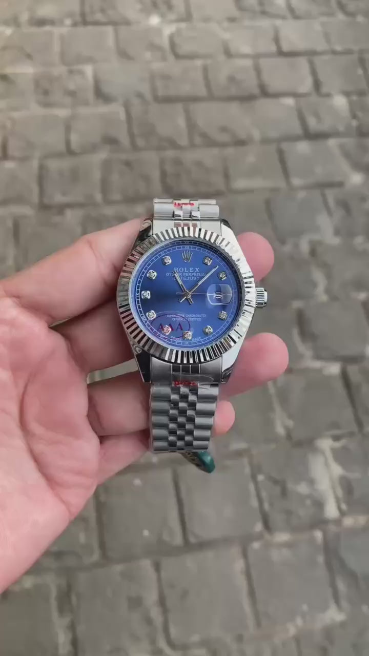 Ro_x Daydate Shift Movement Luxury Watch with Blue Dial