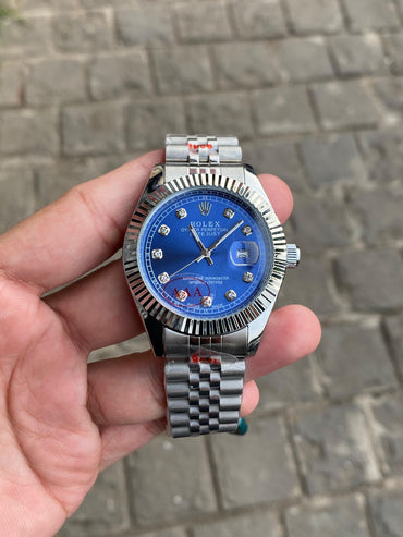 Ro_x Daydate Shift Movement Luxury Watch with Blue Dial