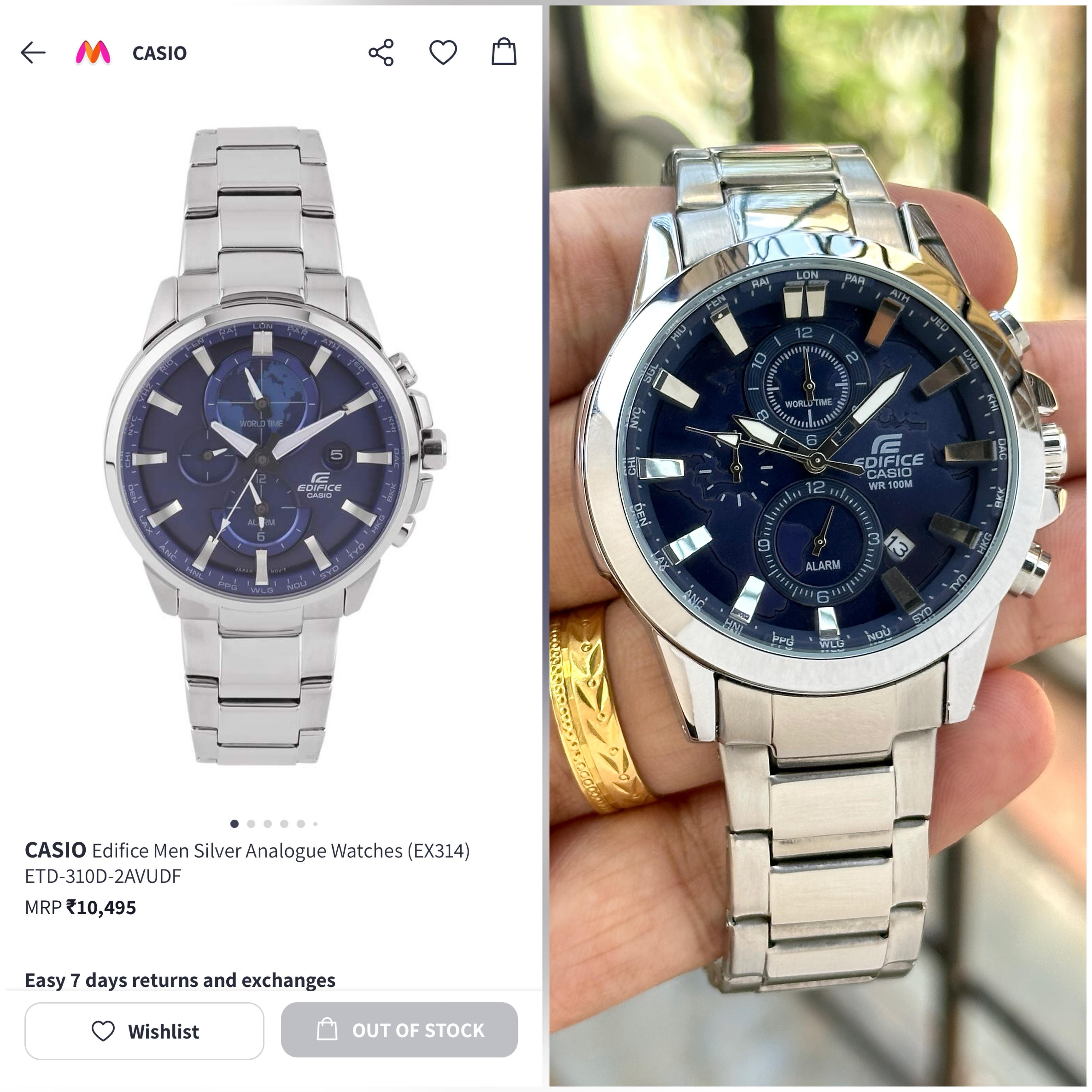 Casi_o Edifice World Map Silver Blue